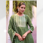 Opulent Italian Viscose Embroidered Set with Chanderi Charm